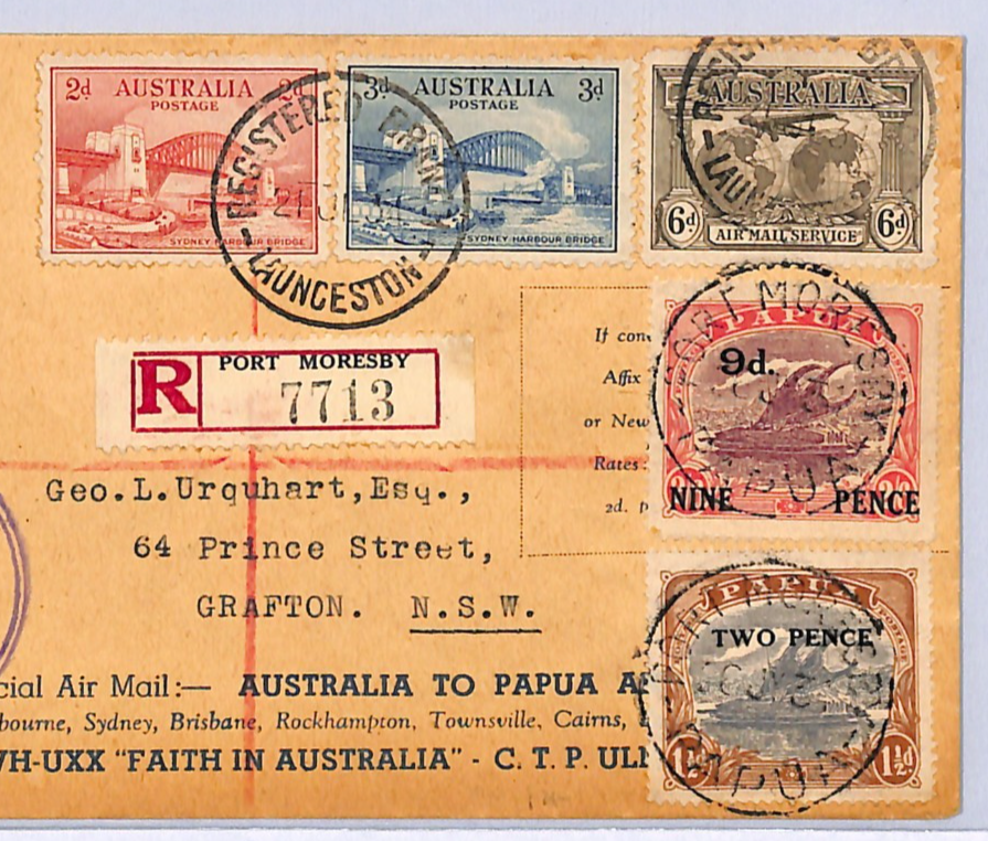 PAPUA Lakatoi AUSTRALIA Cover *MIXED FRANKING* Air Mail 1934 FIRST FLIGHT WM227 - Image 6