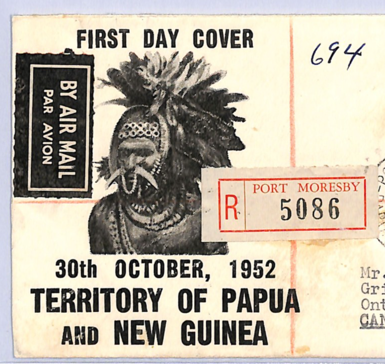 PAPUA NEW GUINEA Illustrated FDC 1952 KGVI £1 *HIGH VALUE* Archery FISHING WH131 - Image 4
