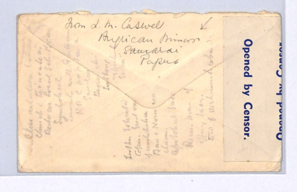 PAPUA NEW GUINEA WW2 Cover ANGLICAN *MISSION* Posted Australia FPO Wangford XK18 - Image 3