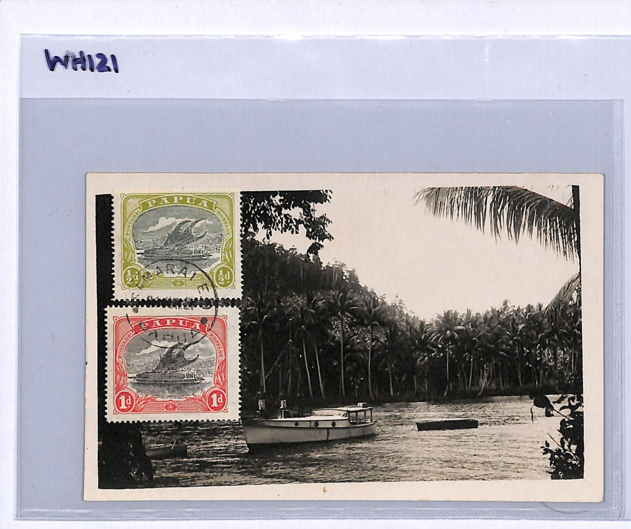 PAPUA Postcard Samarai 1927 Real Photo VIEW-SIDE Franking {samwells-covers}WH121 - Image 7