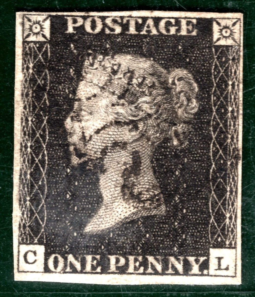PENNY BLACK 1840 GB SG.2 1d Plate 9 (CL) Light Maltese Cross MX Cat £625 SBR33