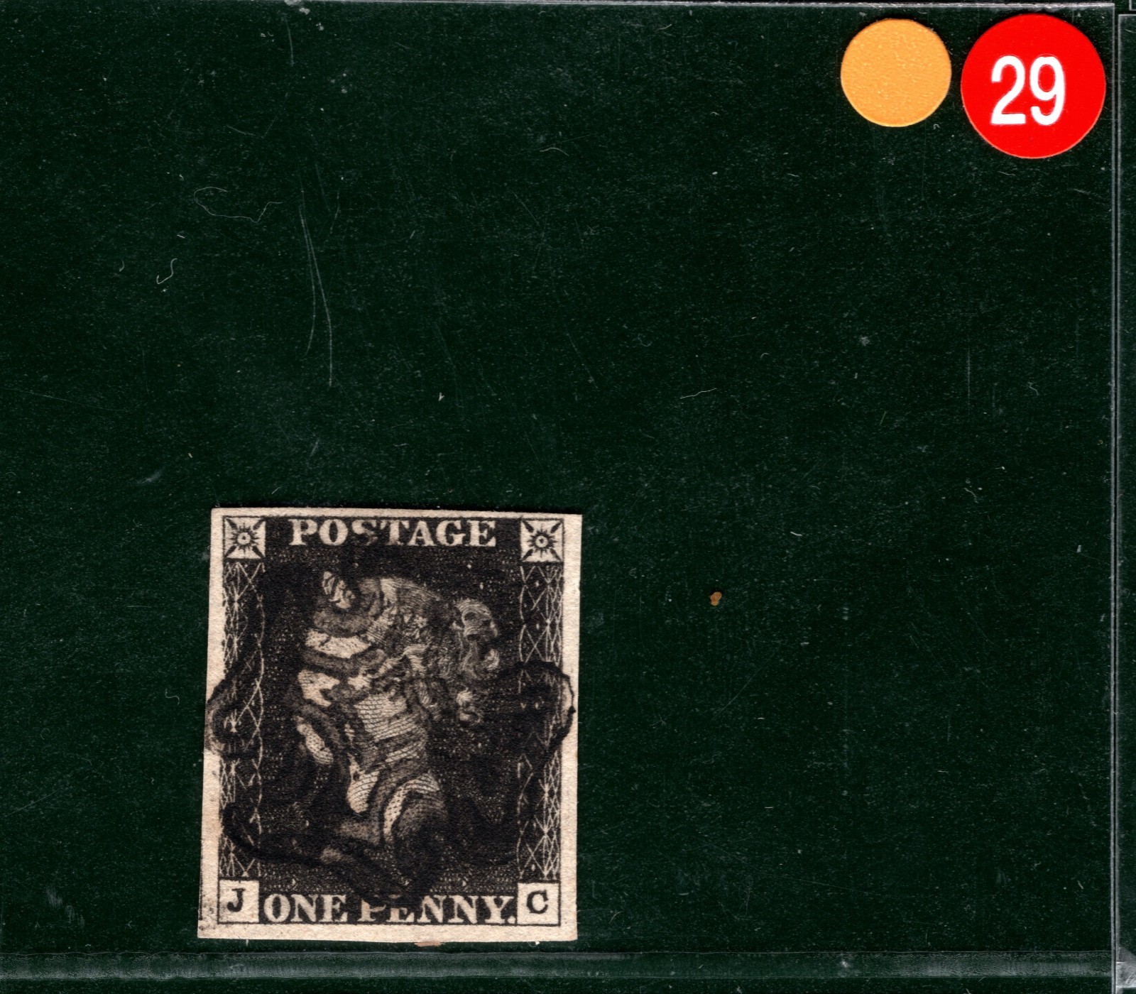 PENNY BLACK 1840 QV GB Stamp SG.2 1d Plate 6 (JC) Unusual MX AS41 Cat £375 YOR29 - Image 4