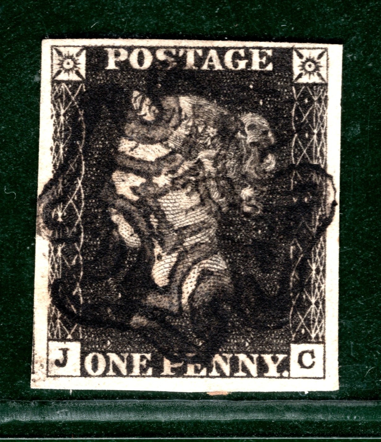 PENNY BLACK 1840 QV GB Stamp SG.2 1d Plate 6 (JC) Unusual MX AS41 Cat £375 YOR29 - Image 5