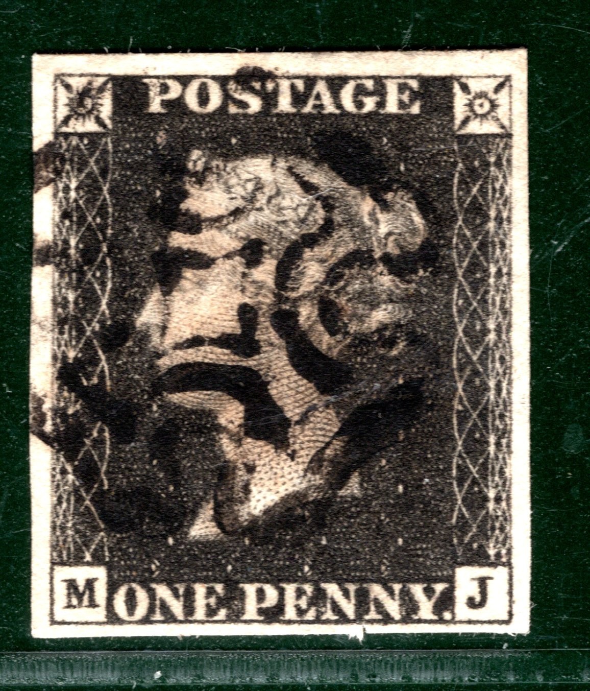 PENNY BLACK 1840 QV GB Stamp SG.2 1d Plate 7 (MJ) Used MM AS46 Cat £400 YOR24 - Image 5
