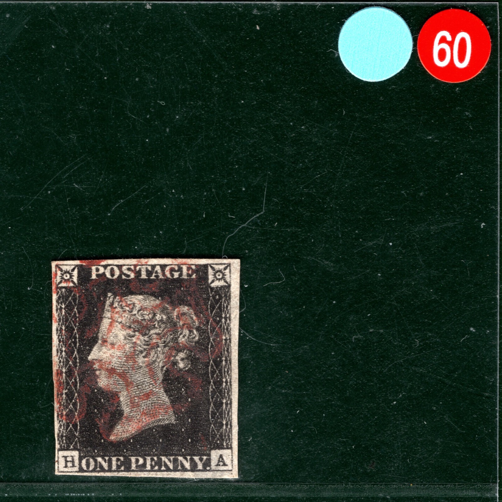PENNY BLACK 1840 Stamp GB SG.2 1d Plate 2 (HA) Red MX Spec AS14 Cat £375- SBR60 - Image 4