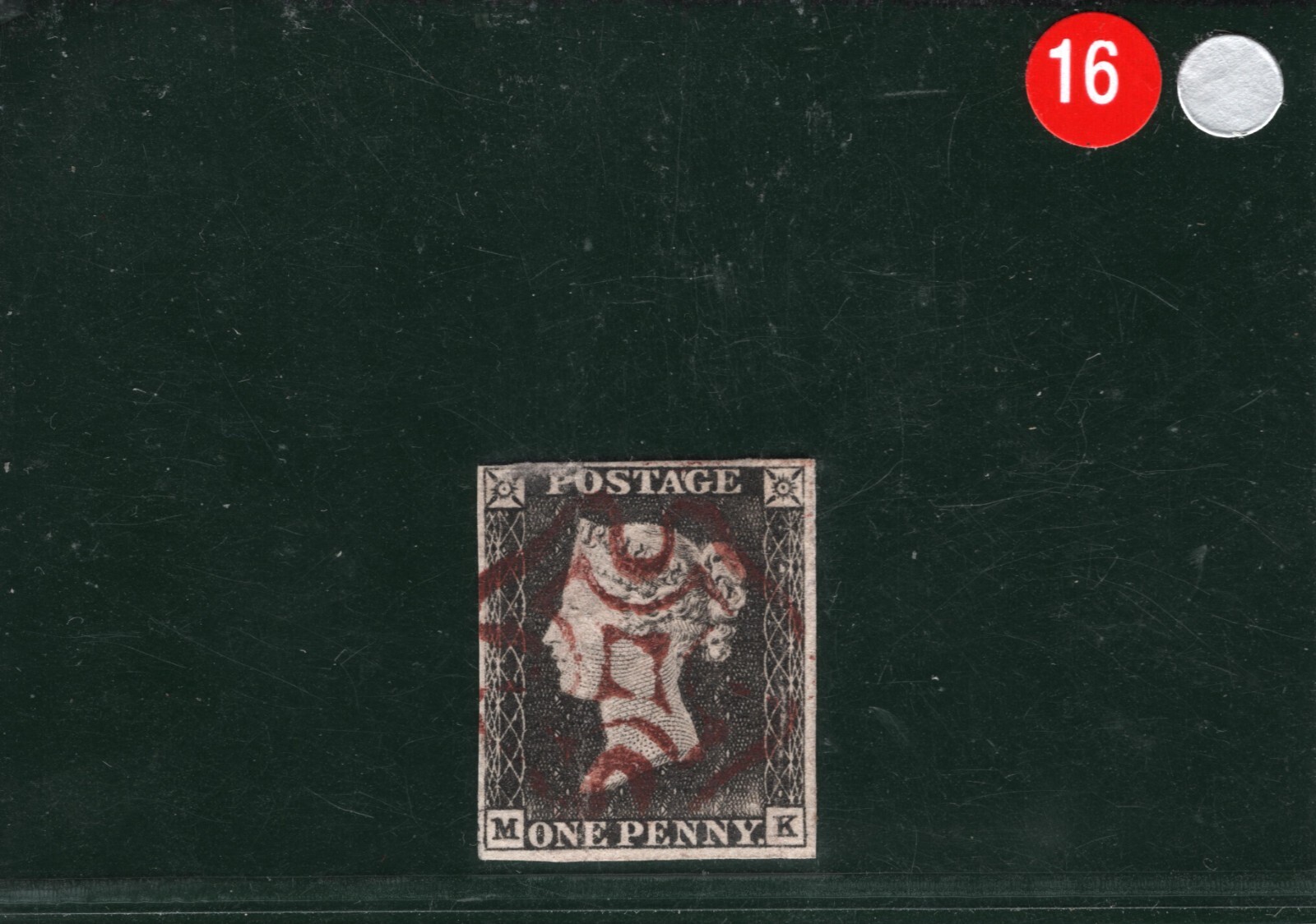 PENNY GREY-BLACK 1840 QV SG.3 1d Plate 1a (MK) *PURPLE-BROWN* MX c£3,000- REDS16 - Image 4