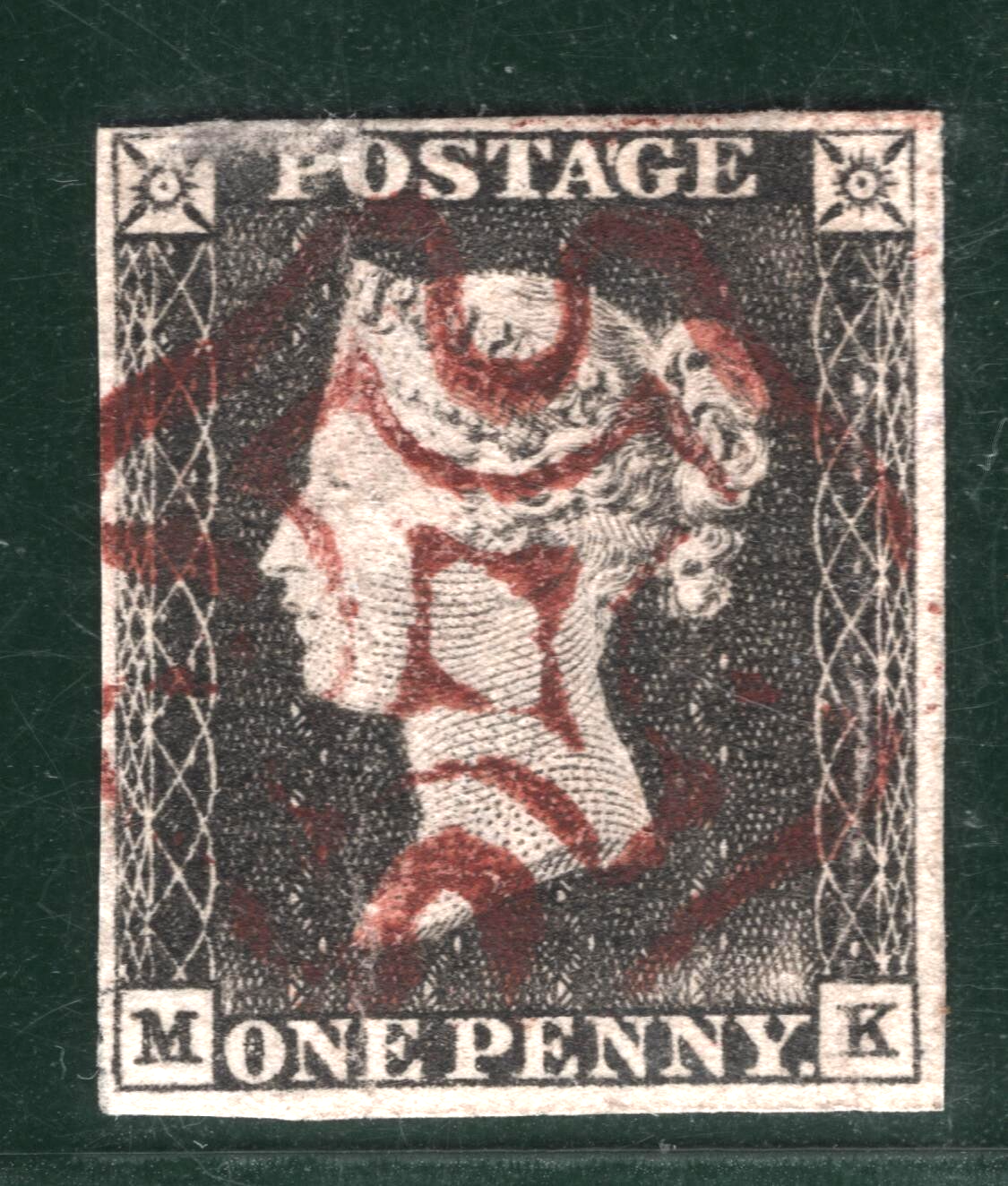 PENNY GREY-BLACK 1840 QV SG.3 1d Plate 1a (MK) *PURPLE-BROWN* MX c£3,000- REDS16 - Image 5