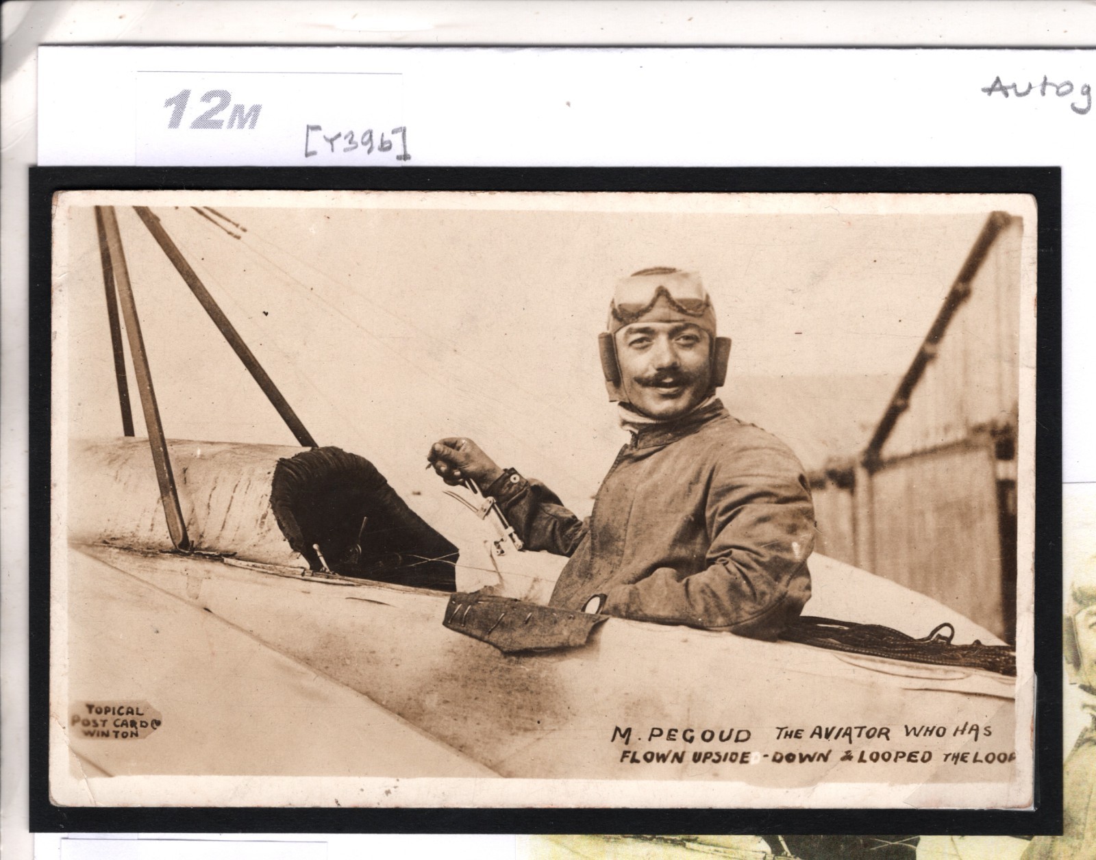 PIONEER AVIATION *BLERIOT* Signed +HAWKER AUTOGRAPHS Postcard c1911 Unposted 12m - Image 5