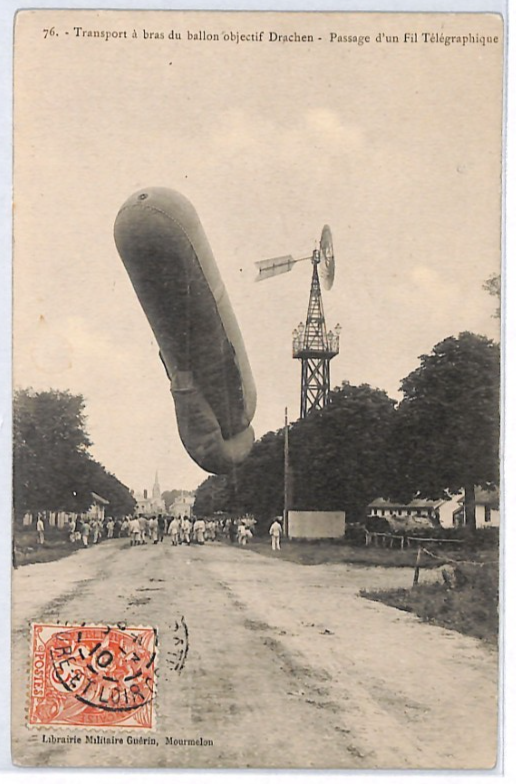 PIONEER AVIATION France 1910 Postcard AIRSHIP/BALLOON *Drachen* VIEW-SIDE PZ257 - Image 3
