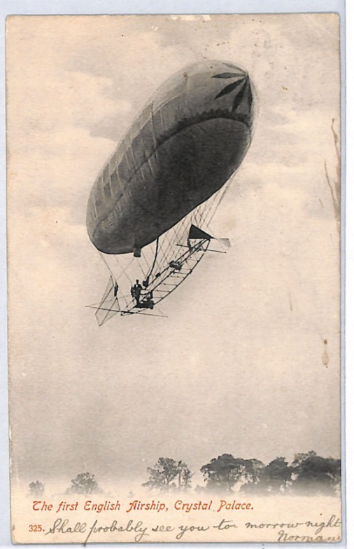 PIONEER AVIATION GB Postcard *FIRST ENGLISH AIRSHIP* (1902) Crystal Palace PZ73 - Image 4