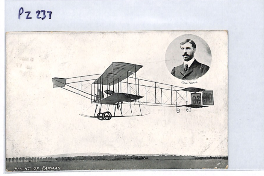 PIONEER AVIATION GB Postcard Farman BIPLANE Used 1909 EYE-WITNESS Message PZ237 - Image 11
