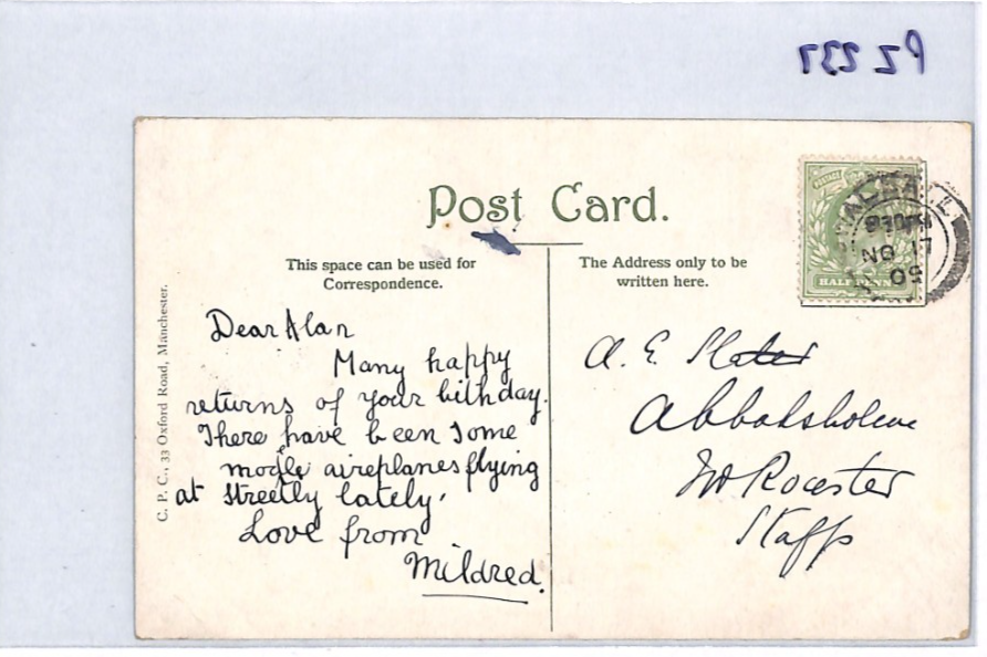 PIONEER AVIATION GB Postcard Farman BIPLANE Used 1909 EYE-WITNESS Message PZ237 - Image 12