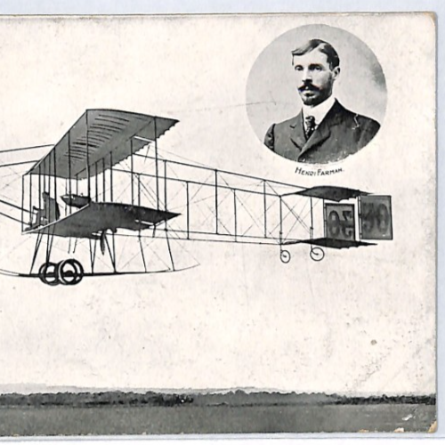 PIONEER AVIATION GB Postcard Farman BIPLANE Used 1909 EYE-WITNESS Message PZ237 - Image 6