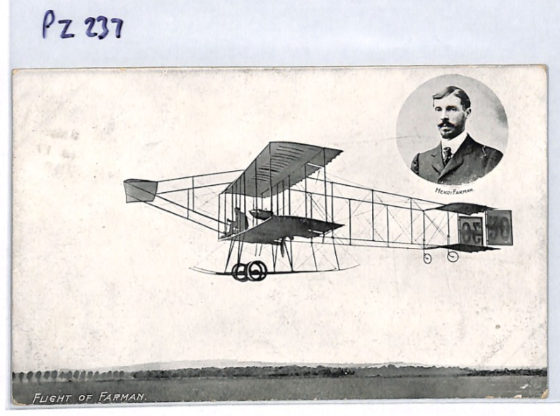 PIONEER AVIATION GB Postcard Farman BIPLANE Used 1909 EYE-WITNESS Message PZ237 - Image 9