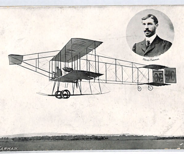 PIONEER AVIATION GB Postcard Farman BIPLANE Used 1909 EYE-WITNESS Message PZ237