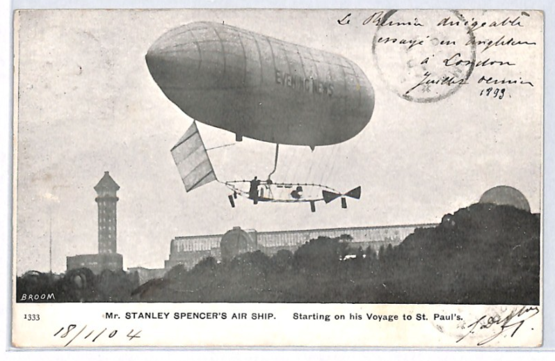 PIONEER AVIATION Postcard GB AIRSHIP *Stanley Spencer* (1903) Flight PPC PZ74