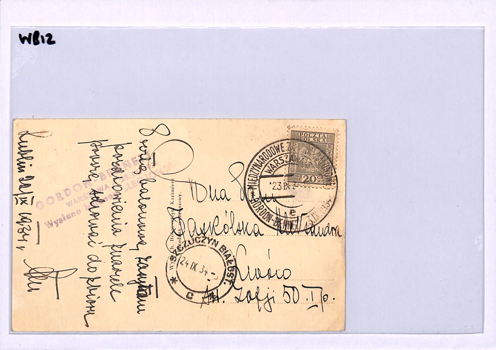 POLAND BALLOON MAIL Card SZCZUCZYN CDS 1934 LEGJONOWO GORDON BENNETT Lwów WB12 - Image 4