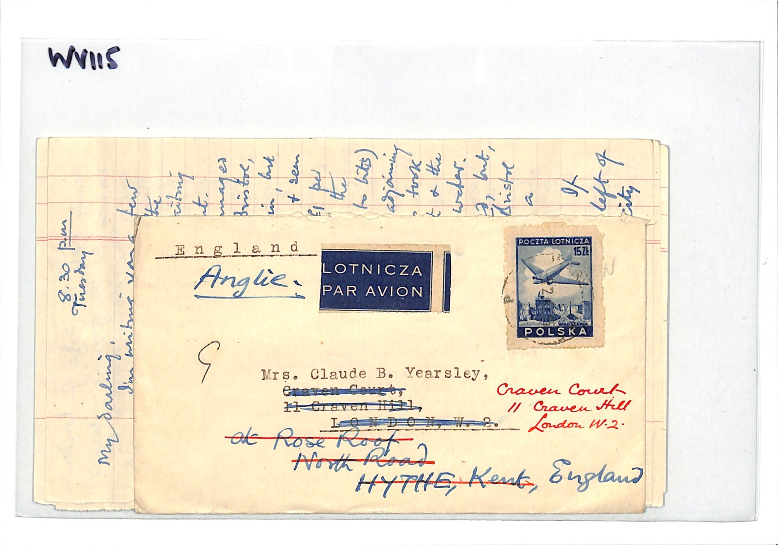 POLAND Cover 1947 Contents re WW2 DESTRUCTION OF WARSAW 1947 GB Kent Hythe WV115 - Image 4