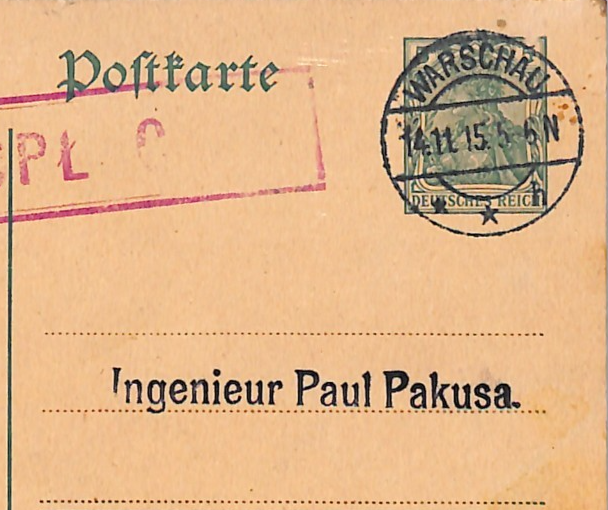 POLAND Germany Card *WARSAW LOCAL* Surcharge 1915 MIXED FRANKING Stationery WK92 - Image 7