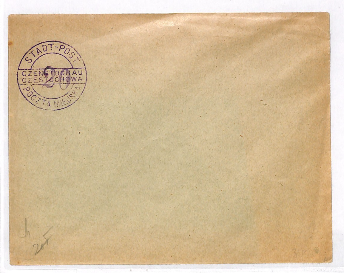 POLAND WW1 *CZĘSTOCHOWA*LOCAL Cover CTO/Unused 10gr STADT-POST Germany Occ WK112 - Image 4