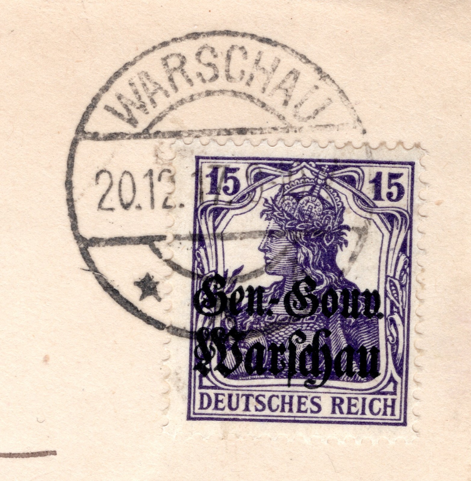 POLAND WW1 Cover *PRZEDBÓRZ* 4gr LOCAL German Occ MIXED FRANKING Overprint WG13 - Image 6