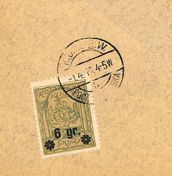 POLAND WW1 Germany Occ RUSSISCH POLEN *WARSAW LOCAL POST* 6gr Cover 1916 WV114 - Image 8