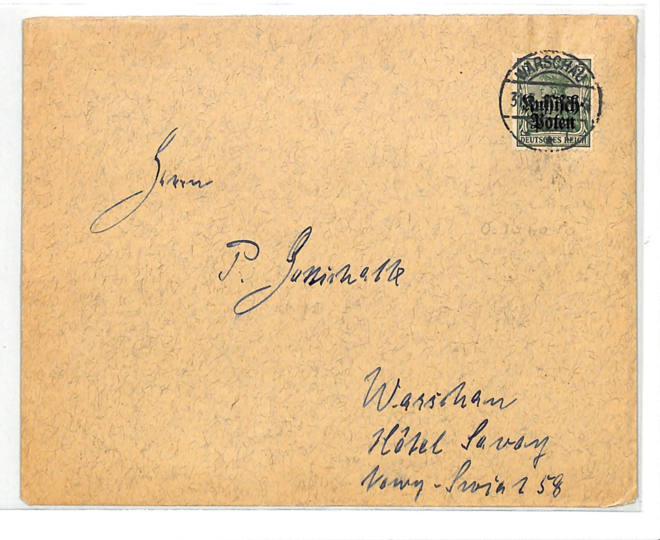 POLAND WW1 Germany Occ RUSSISCH POLEN *WARSAW LOCAL POST* 6gr Cover 1916 WV114 - Image 3