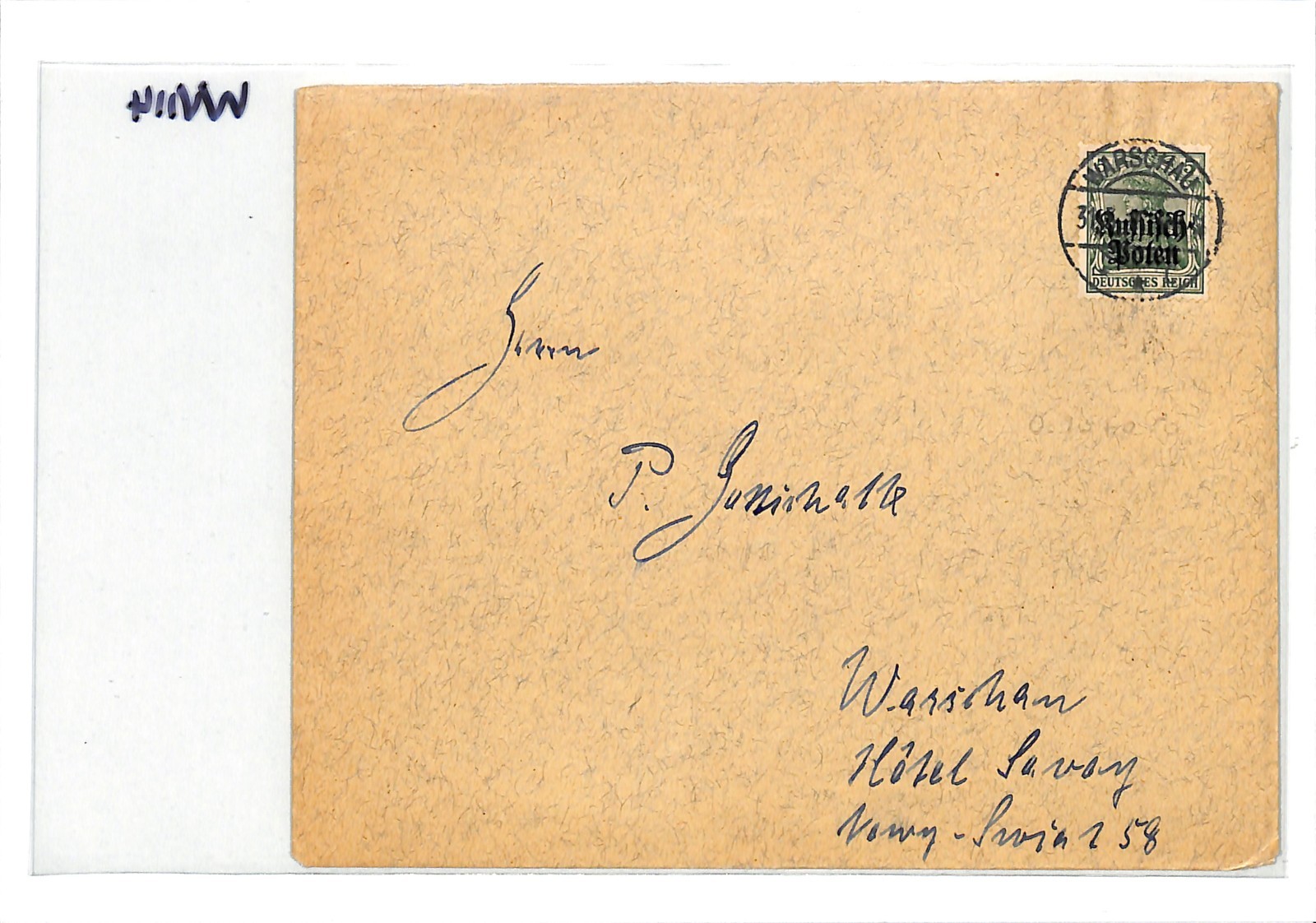 POLAND WW1 Germany Occ RUSSISCH POLEN *WARSAW LOCAL POST* 6gr Cover 1916 WV114 - Image 6