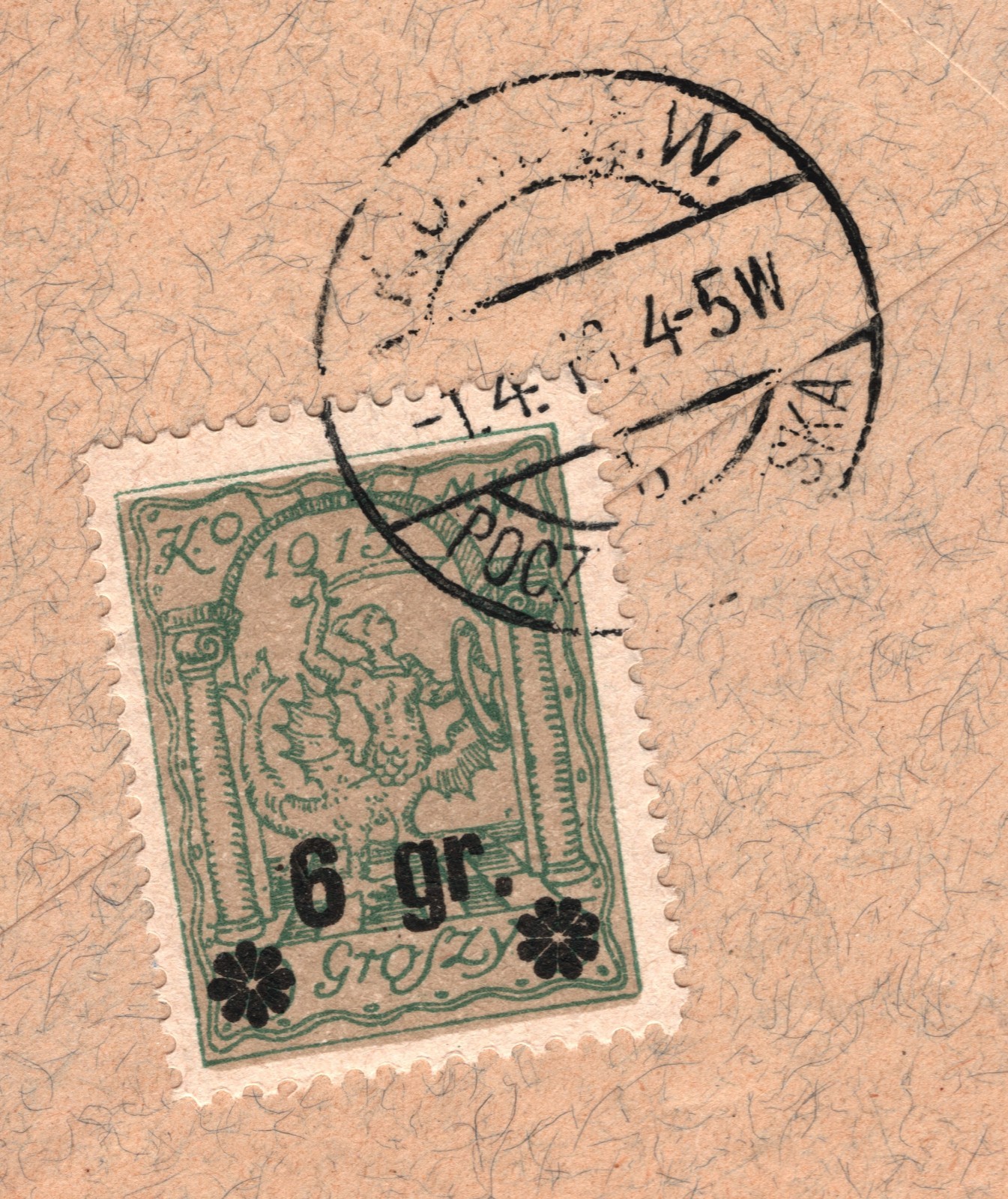 POLAND WW1 Germany Occ RUSSISCH POLEN *WARSAW LOCAL POST* 6gr Cover 1916 WV114 - Image 7
