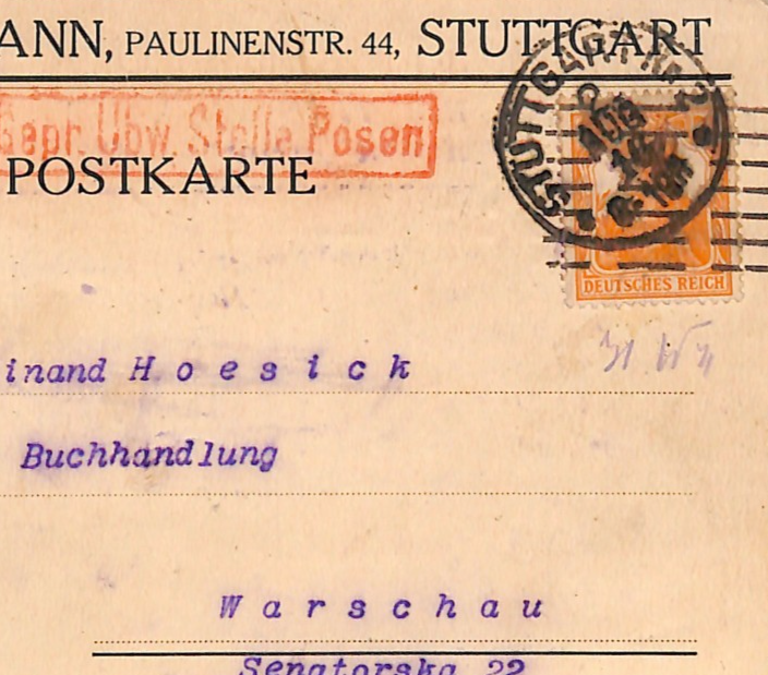POLAND WW1 Rare *RE-USED* WARSAW LOCAL Stamp 1916 Postcard NO CHARGE !! WK85 - Image 8