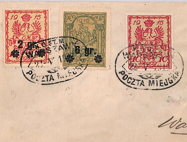 POLAND WW1 WARSAW LOCALS*{3} Cover POCZTA MIEJSKA WARSZAWA 1916 Germany Occ WK84 - Image 5