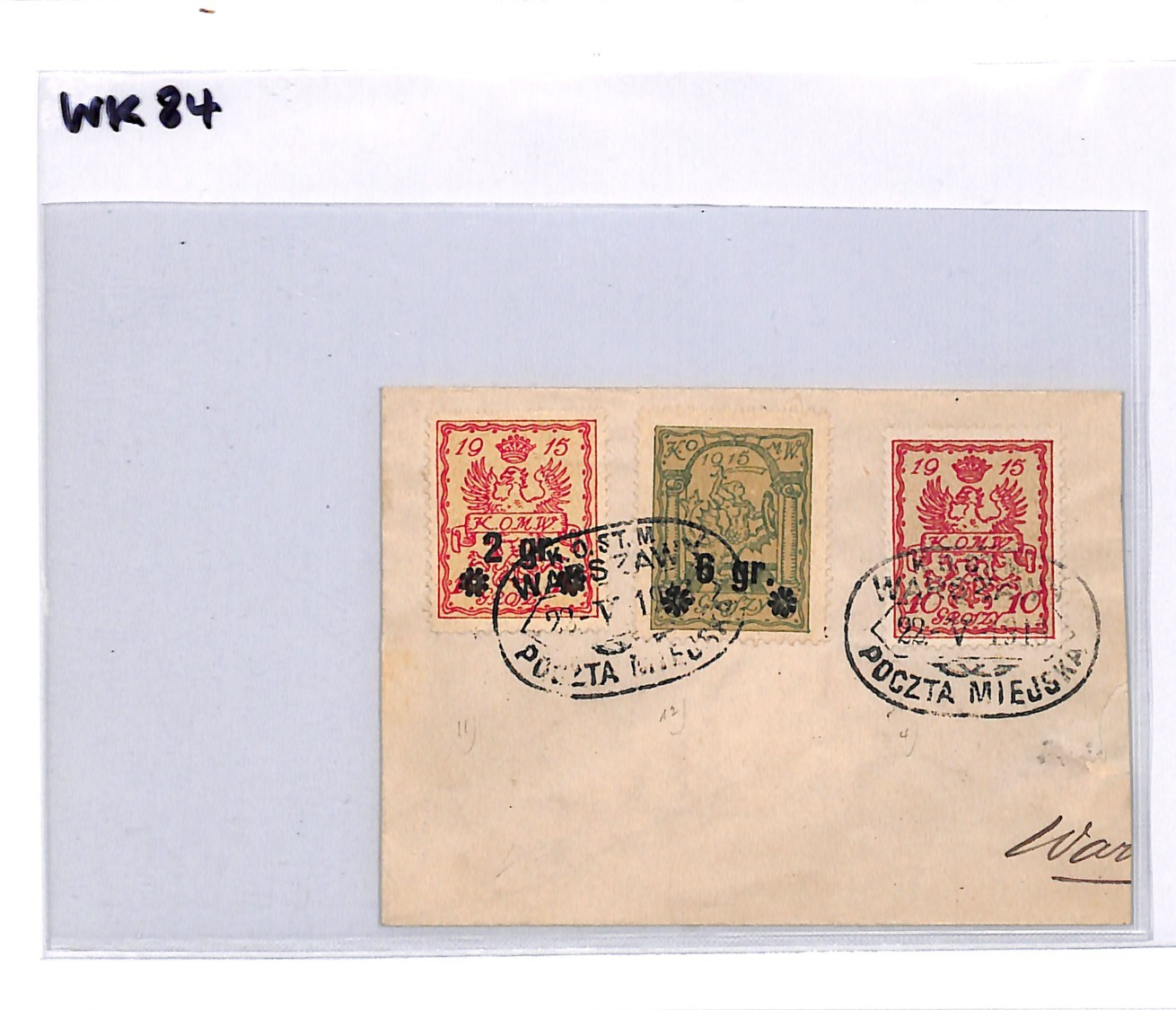 POLAND WW1 WARSAW LOCALS*{3} Cover POCZTA MIEJSKA WARSZAWA 1916 Germany Occ WK84 - Image 6