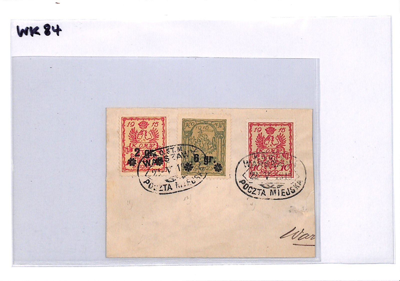 POLAND WW1 WARSAW LOCALS*{3} Cover POCZTA MIEJSKA WARSZAWA 1916 Germany Occ WK84 - Image 8