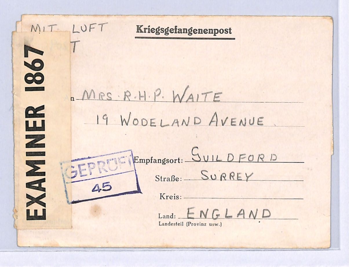 POLAND WW2 Cover POW *STALAG LUFT 3* Imprint Lettersheet 1942 Surrey {Waite}XO14 - Image 3