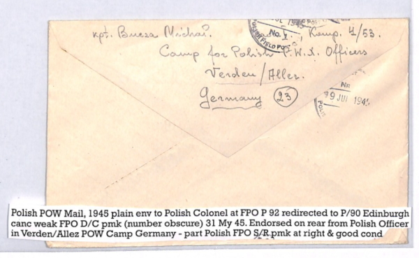 POLAND WW2 POW (Germany) Cover POLISH FORCES Scotland *UNDERCOVER ADDRESS* YK347 - Image 4