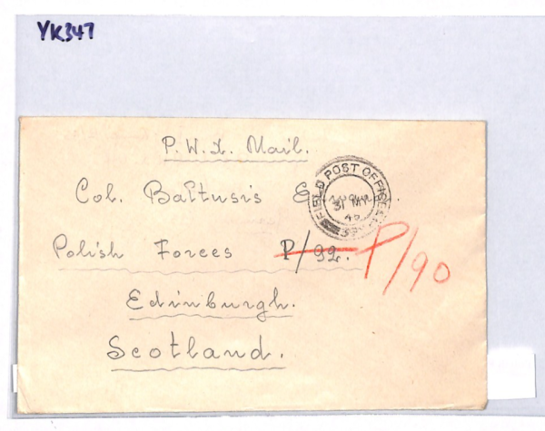 POLAND WW2 POW (Germany) Cover POLISH FORCES Scotland *UNDERCOVER ADDRESS* YK347 - Image 5