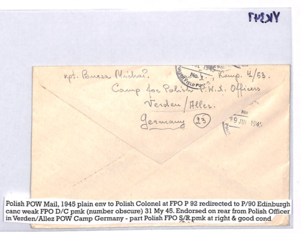 POLAND WW2 POW (Germany) Cover POLISH FORCES Scotland *UNDERCOVER ADDRESS* YK347 - Image 6