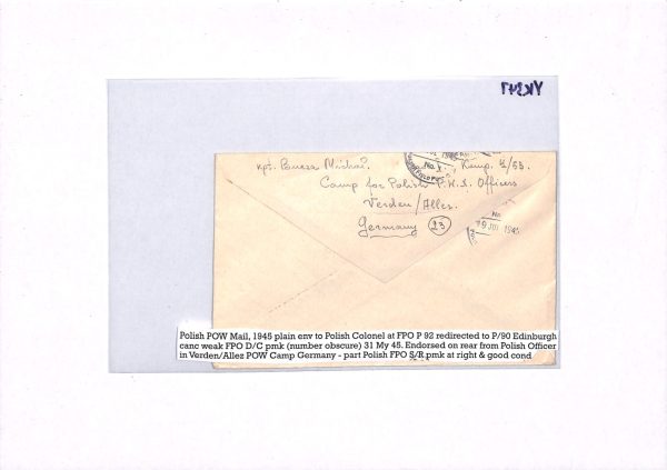 POLAND WW2 POW (Germany) Cover POLISH FORCES Scotland *UNDERCOVER ADDRESS* YK347 - Image 8