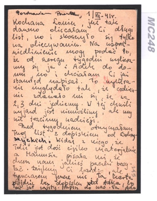 POLAND WW2 WARSAW GHETTO Card *JUDENRAT WARSCHAU* Cachet 1941 Zurich JEW MC248 - Image 7