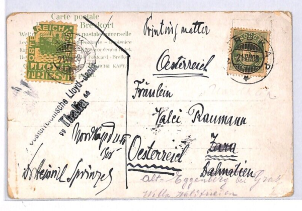 POLAR/NORWAY Card 1908 NORDKAP CDS Austria-Lloyd Yacht*THALIA* Ship Cachet YX387 - Image 3