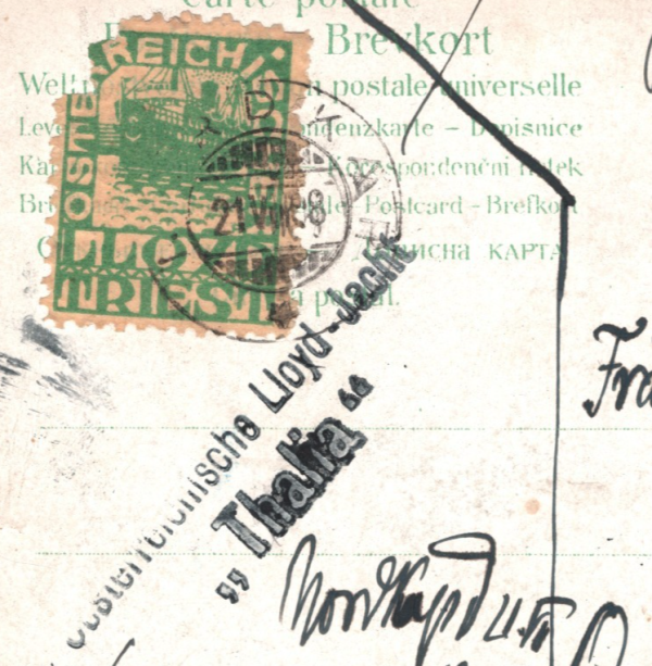 POLAR/NORWAY Card 1908 NORDKAP CDS Austria-Lloyd Yacht*THALIA* Ship Cachet YX387