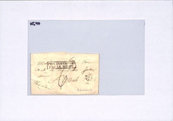 REUNION France Cols Maritime Cover *St Denis* SHIP LETTER LE HAVRE St Malo XG94 - Image 7