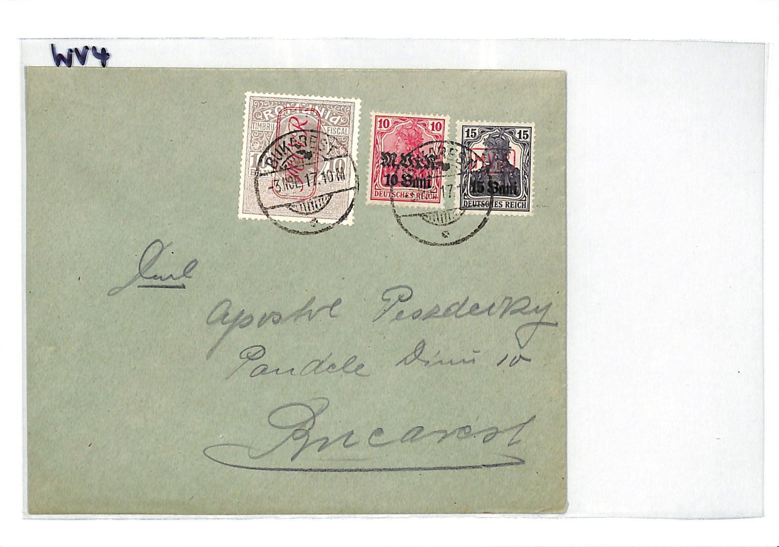ROMANIA Cover WW1 GERMANY OCCUPATION Mixed *MViR* Franking 1917 Bucharest WV4 - Image 4