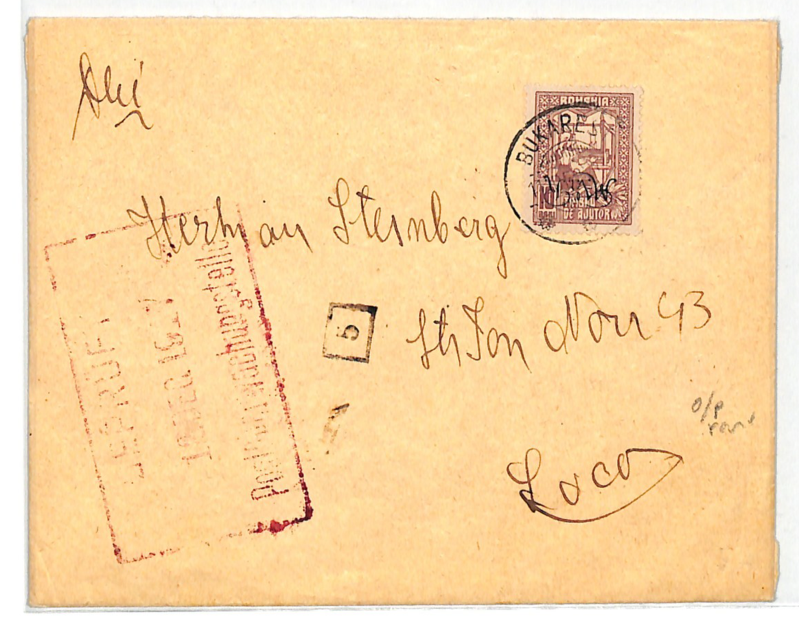 ROMANIA Cover WW1 Germany Occ ERROR *INVERTED OVERPRINT* MViR TAX Stamp WV21 - Image 3