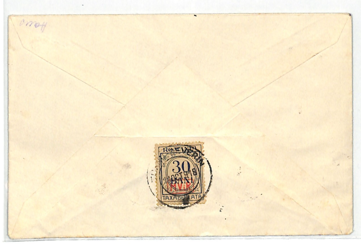ROMANIA Cover WW1 Germany Occ MViR 30b *POSTAGE DUE* Severin 1918 Strehaia WV23 - Image 3