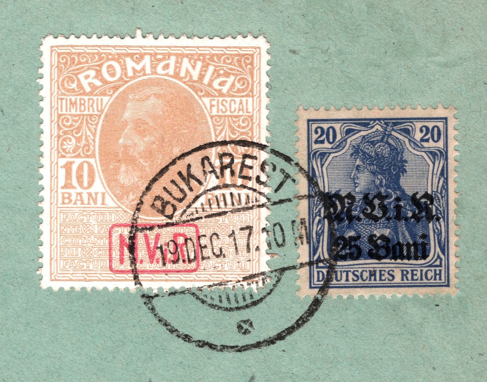 ROMANIA WW1 Cover GERMANY OCCUPATION Mixed Franking *MViR* Postal Tax 1917 WV3 - Image 5