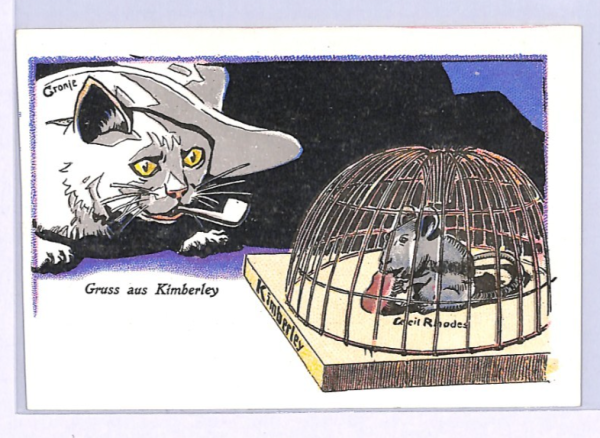 Rhodesia BOER WAR Card *ANTI-BRITISH PROPAGANDA* Kimberley MOUSE Cronje CAT XV9 - Image 3
