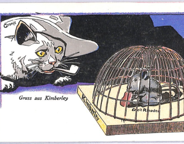 Rhodesia BOER WAR Card *ANTI-BRITISH PROPAGANDA* Kimberley MOUSE Cronje CAT XV9