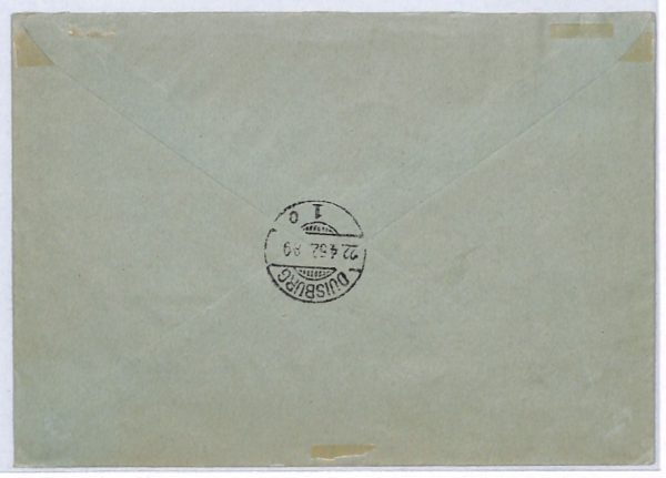 SAAR *Helsinki Olympics* 1952 Registered Cover Duisburg {samwells-covers}YQ312 - Image 4
