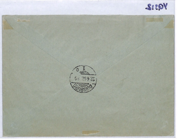 SAAR *Helsinki Olympics* 1952 Registered Cover Duisburg {samwells-covers}YQ312 - Image 10